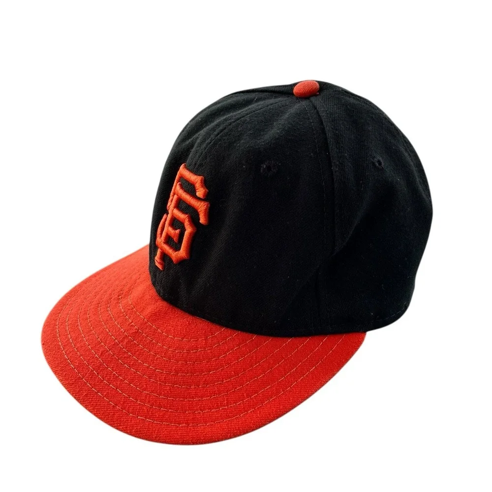 New Era 59FIFTY San Francisco Giants On-Field Fitted Hat Black Orange 6 7/8